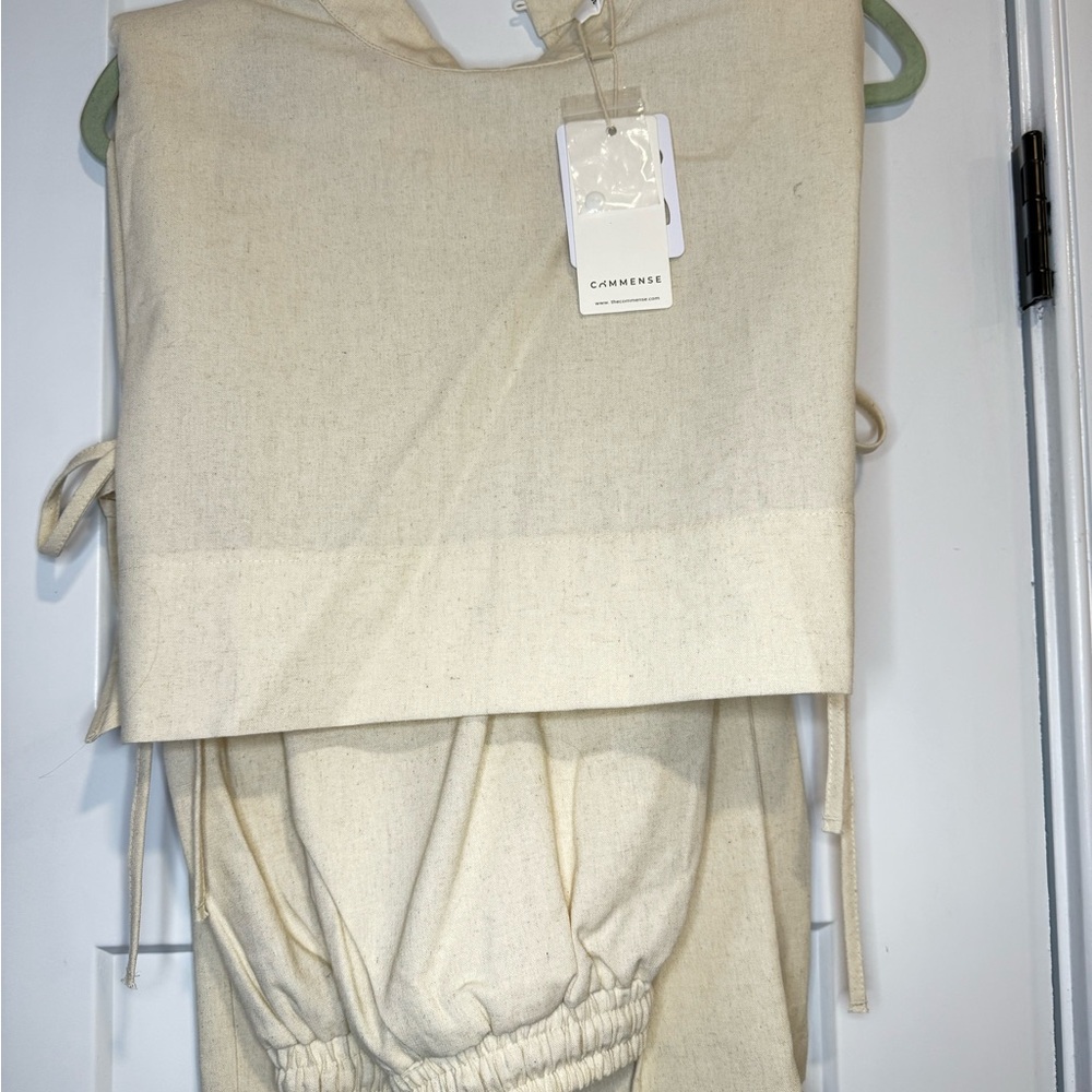 Commense Cream Wide Leg Pants - Picture 5 of 5